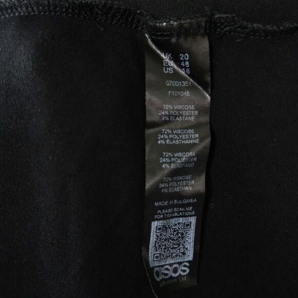 Asos Curve Womens T-Shirt Midi Dress‎ Size 16 Black Drop Hem Minimalist Neutral - Picture 3 of 4